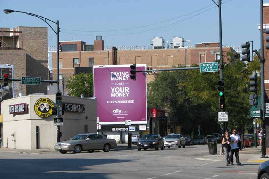 West side of Clark St. at Sheffield Ave.