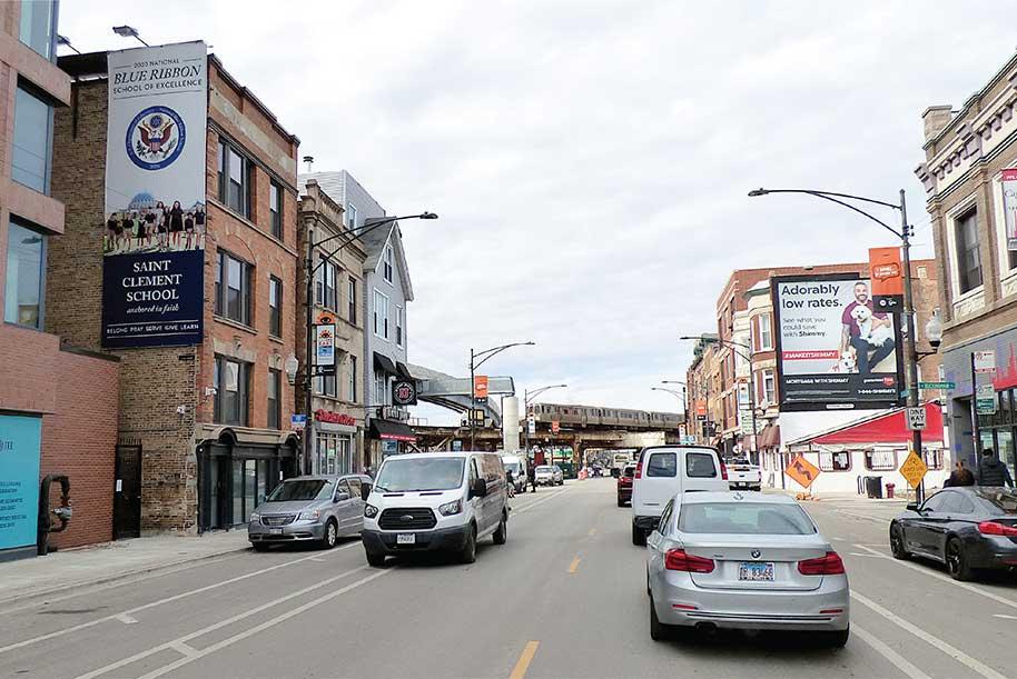 West side of Clark St. at Buckingham Place