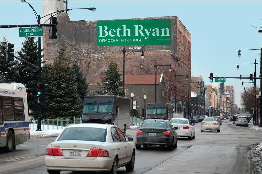 West side of the Halsted St. at Cermak Rd.