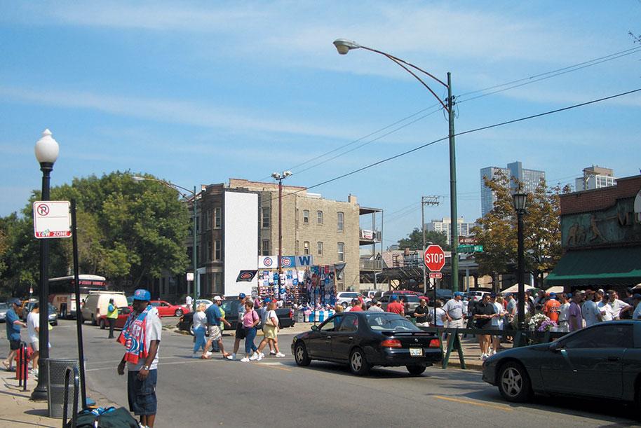 Northeast corner of Sheffield Ave. at Waveland Ave.