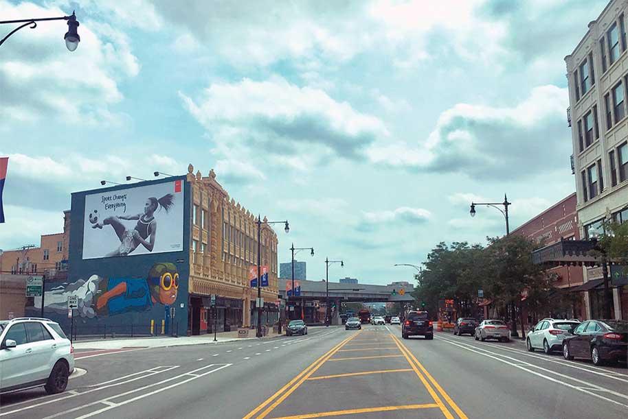 East side of Broadway Street two blocks south of Lawrence Avenue